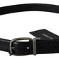 Dolce & Gabbana Dolce & Gabbana Black Leather Silver Metal Buckle Classic Belt/95 cm / 38 Inches/Black