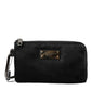 Dolce & Gabbana Dolce & Gabbana Black Nylon Logo Plaque Keyring Pouch Clutch Bag/Black