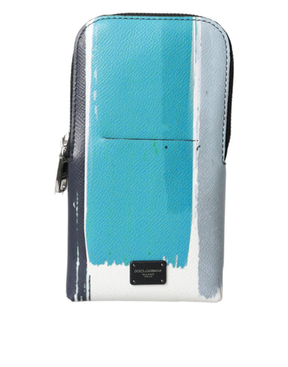 Dolce &amp; Gabbana Dolce &amp; Gabbana Multicolor Leather DG Logo Silver Zip Card Holder Wallet/Multicolor