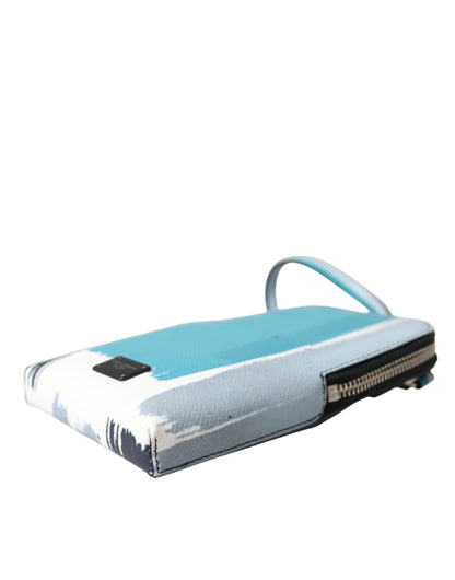 Dolce &amp; Gabbana Dolce &amp; Gabbana Multicolor Leather DG Logo Silver Zip Card Holder Wallet/Multicolor