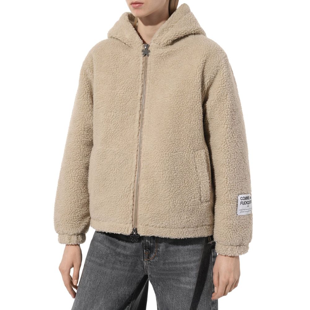 Comme Des Fuckdown Beige Polyester Jackets & Coat/XS/Beige