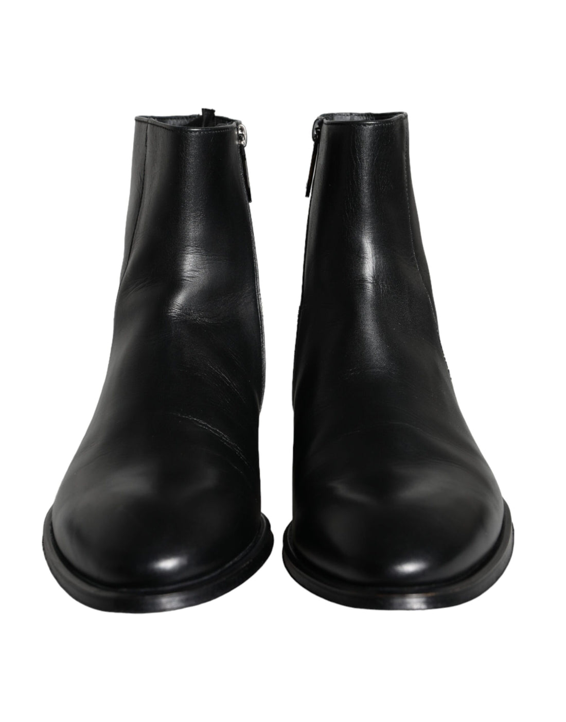 Dolce &amp; Gabbana Black Calf Leather Men Ankle Boots Men Shoes/EU41/US8/Black