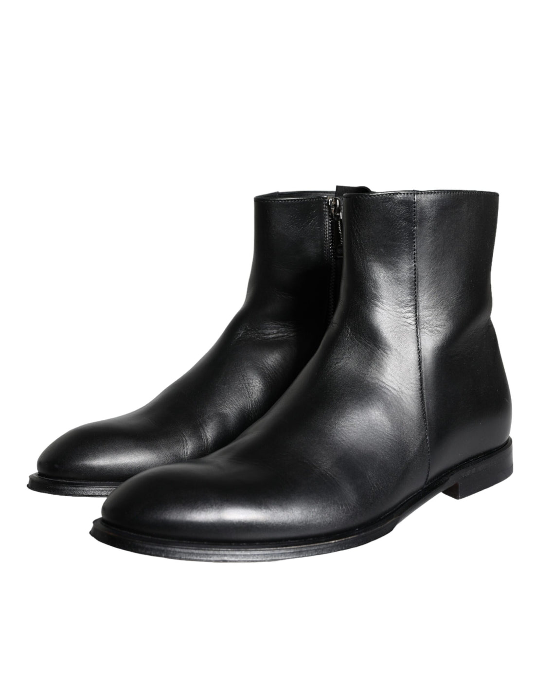 Dolce &amp; Gabbana Black Calf Leather Men Ankle Boots Men Shoes/EU41/US8/Black