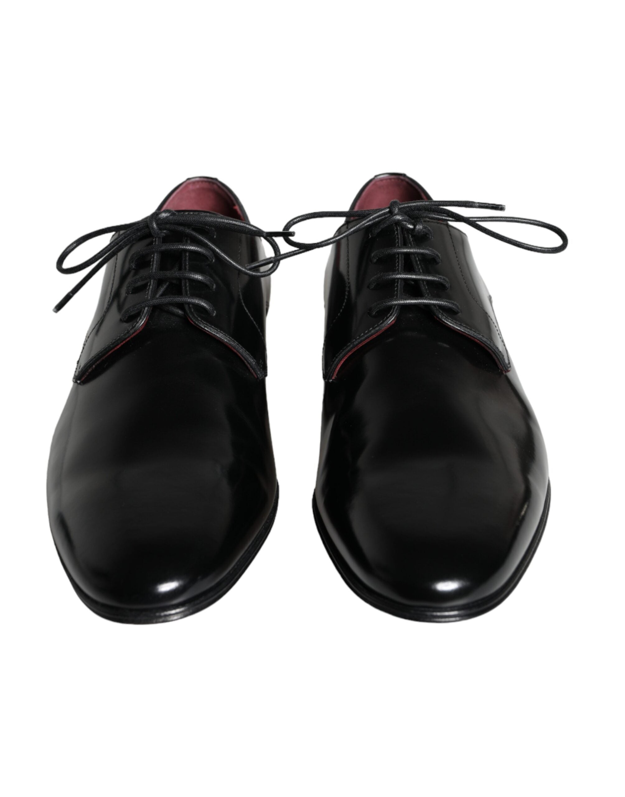 Dolce &amp; Gabbana Dolce &amp; Gabbana Black Calfskin Leather Derby Dress Men Shoes/EU43/US10/Black