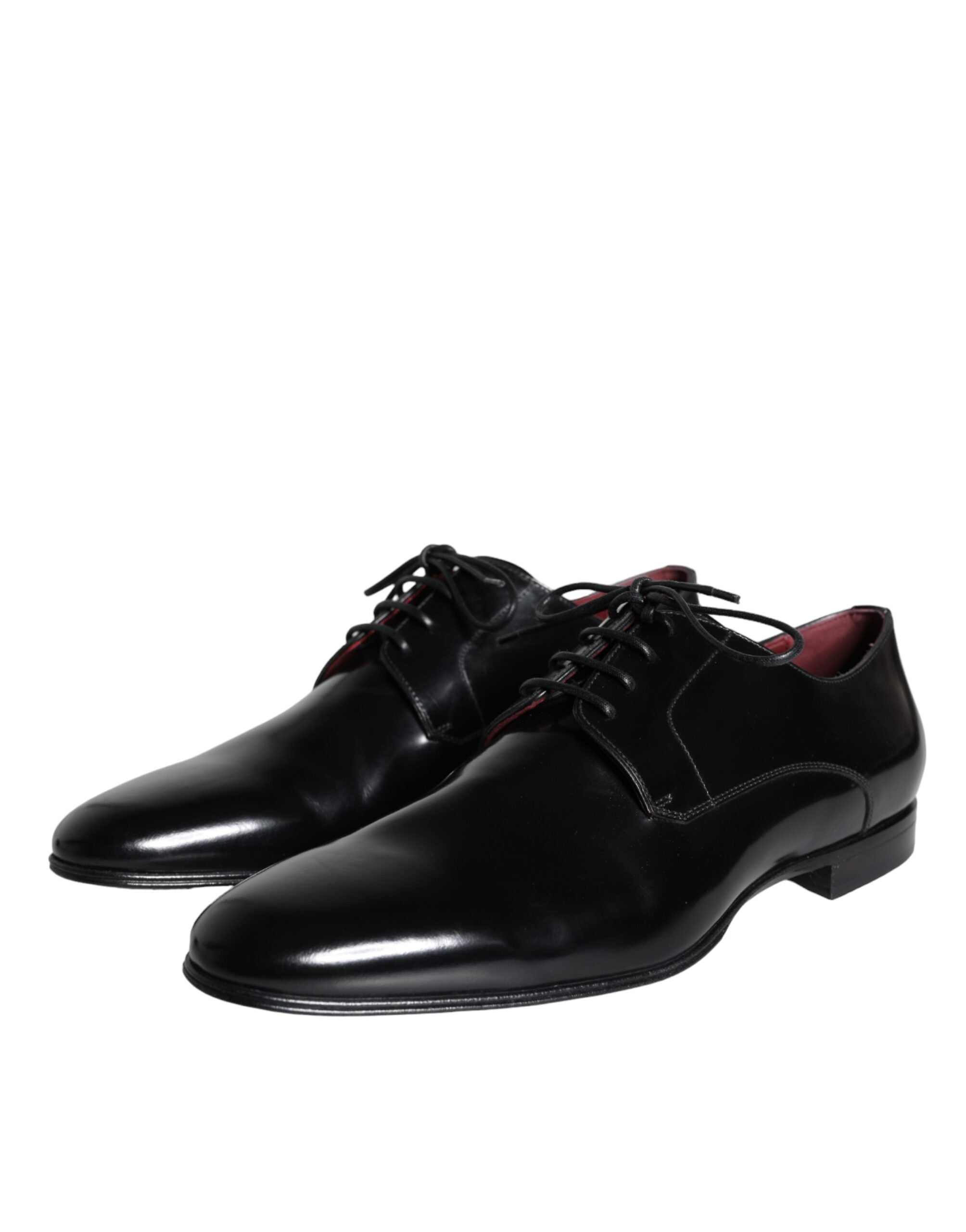 Dolce &amp; Gabbana Dolce &amp; Gabbana Black Calfskin Leather Derby Dress Men Shoes/EU43/US10/Black