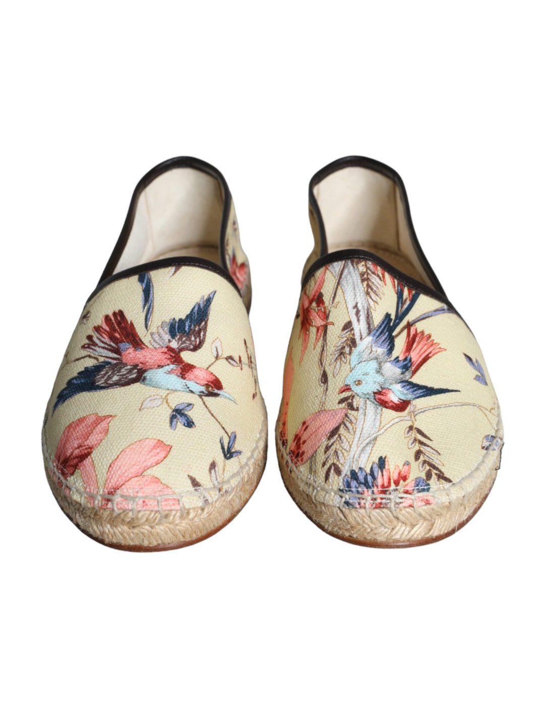 Dolce &amp; Gabbana Dolce &amp; Gabbana Beige Floral Canvas Espadrilles Slip On Shoes/EU41/US8/Beige