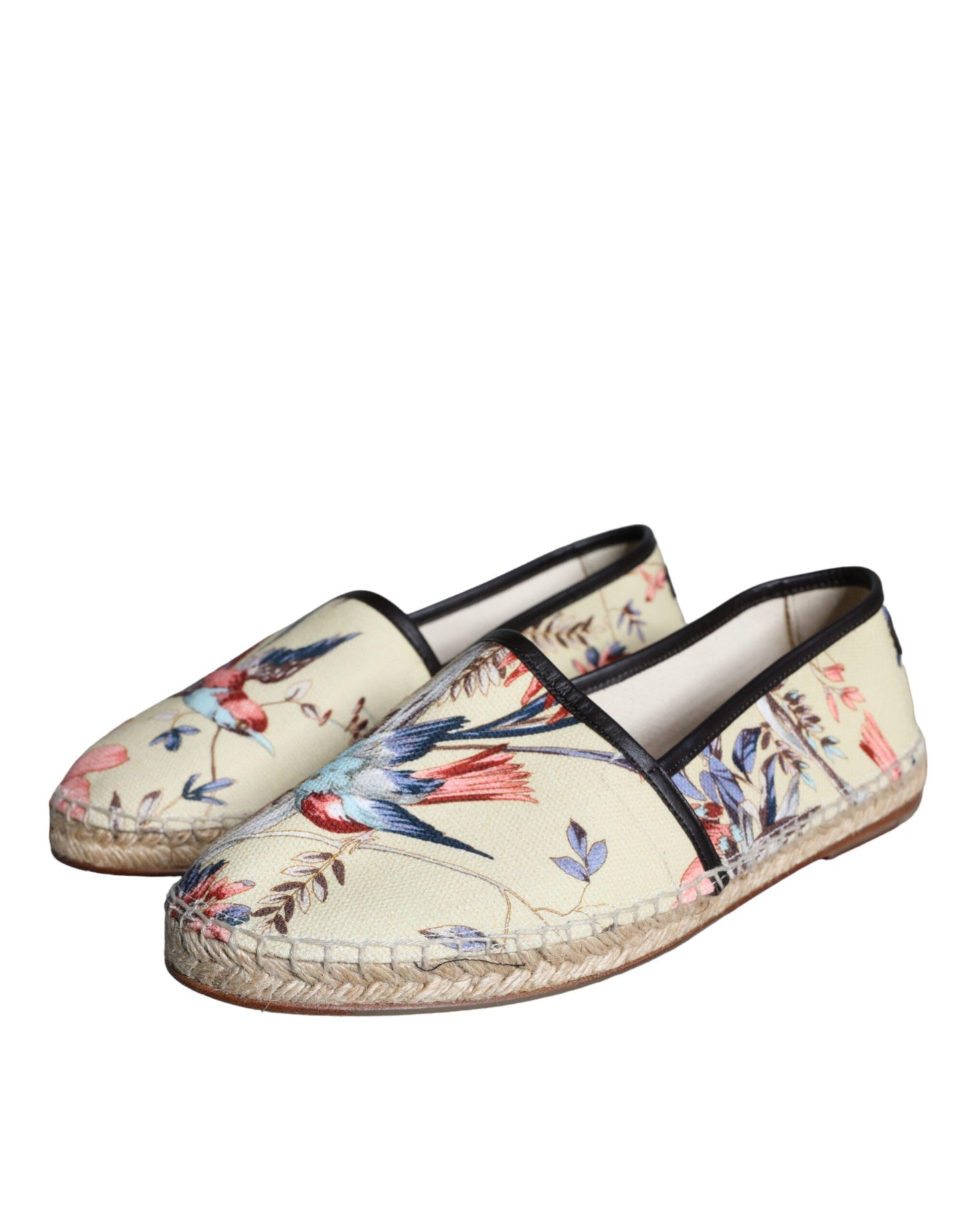 Dolce & Gabbana Dolce & Gabbana Beige Floral Canvas Espadrilles Slip On Shoes/EU41/US8/Beige