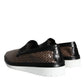 Dolce & Gabbana Brown Black Leather Weaved Men Loafers Shoes/EU39.5/US6.5/Black and Brown