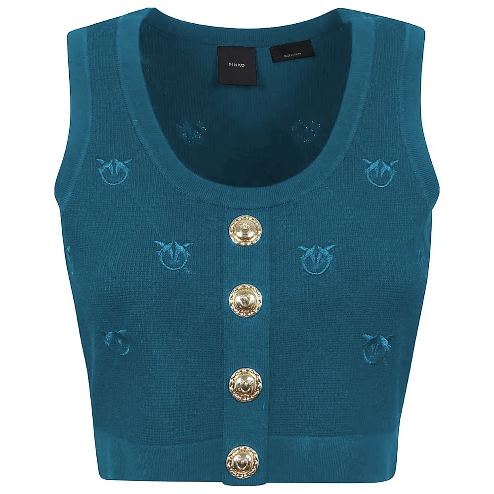 PINKO Blue Viscose Tops &amp; T-Shirt/M/Blue