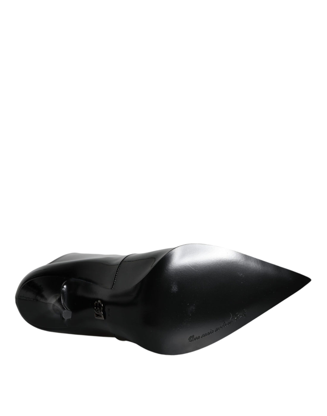 Dolce &amp; Gabbana Black Patent Leather Pointed Ankle Boots Shoes/EU40/US10/Black