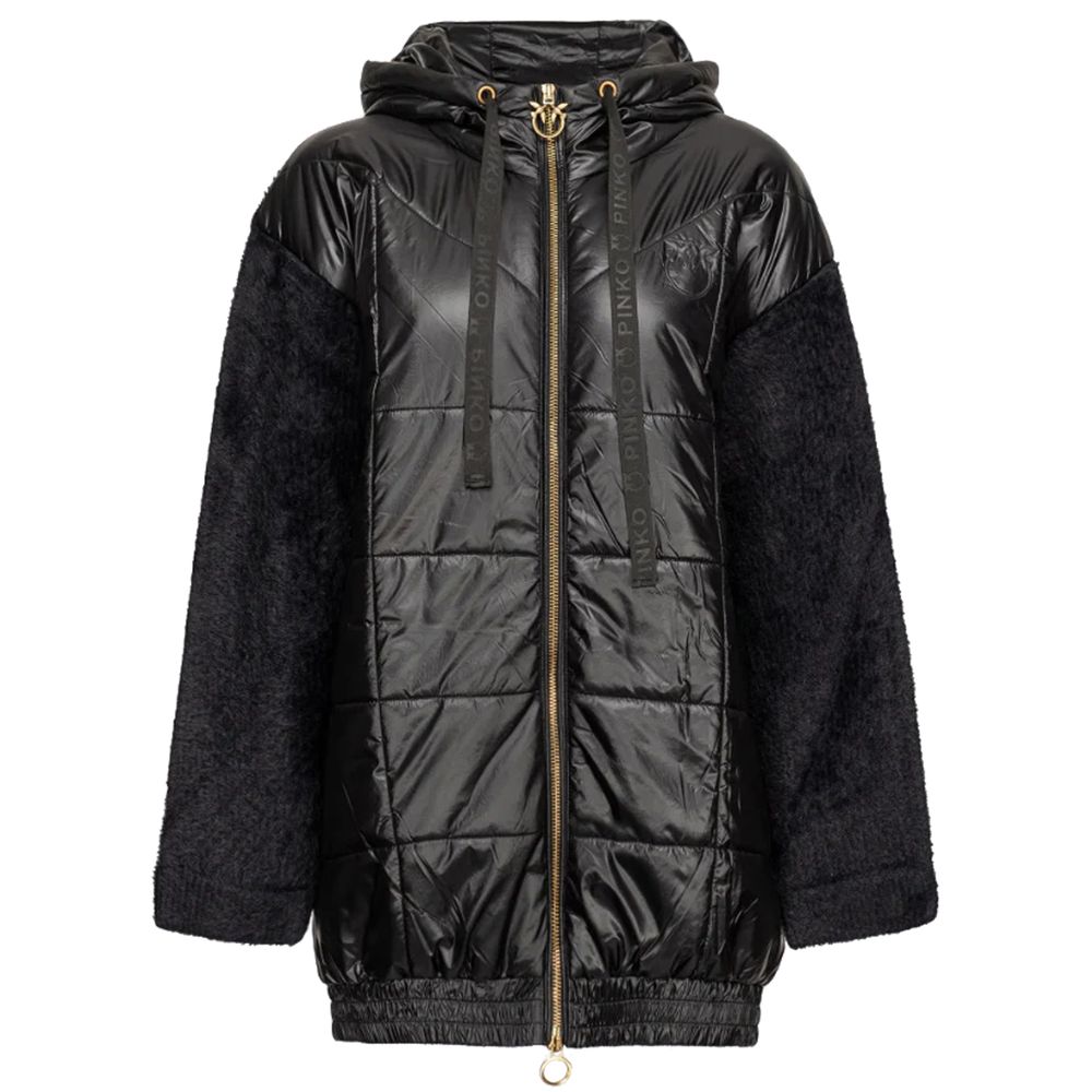 PINKO Black Nylon Jackets & Coat/L/Black