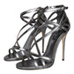 Dolce & Gabbana Dolce & Gabbana Silver Keira Leather Heels Sandals Shoes/EU41/US11/Silver