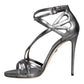 Dolce & Gabbana Dolce & Gabbana Silver Keira Leather Heels Sandals Shoes/EU41/US11/Silver