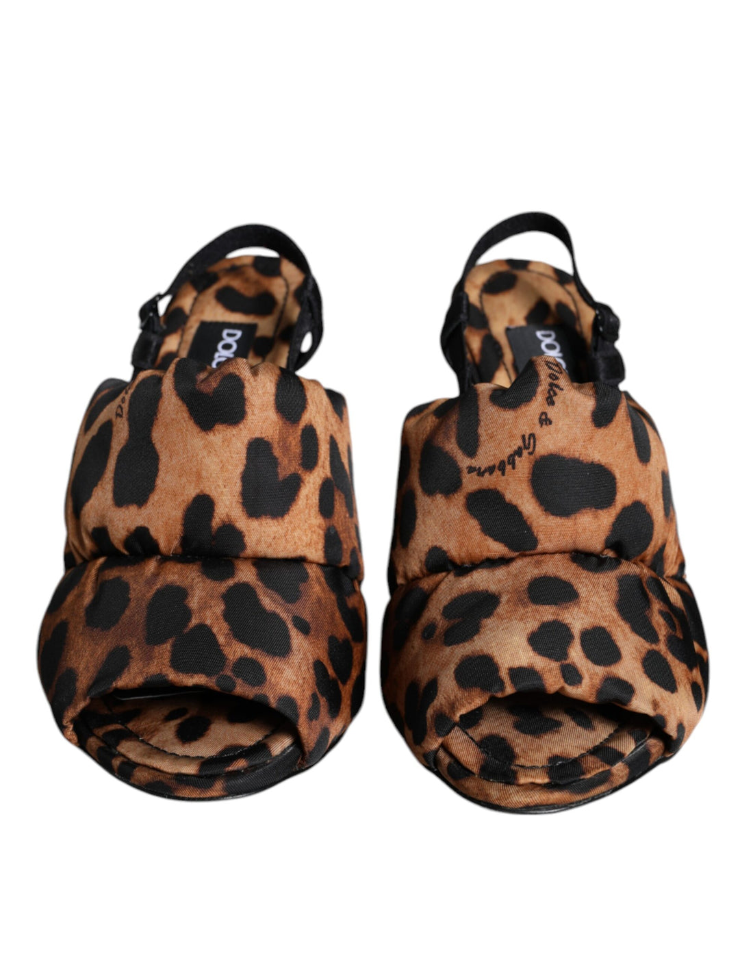 Dolce &amp; Gabbana Dolce &amp; Gabbana Brown Leopard Keira Slingback Sandals Shoes/EU39.5/US9.5/Brown