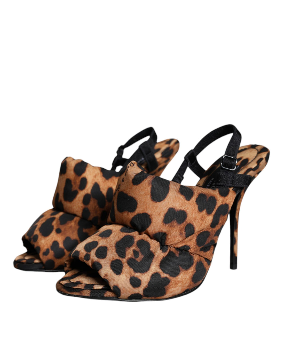 Dolce &amp; Gabbana Dolce &amp; Gabbana Brown Leopard Keira Slingback Sandals Shoes/EU39.5/US9.5/Brown