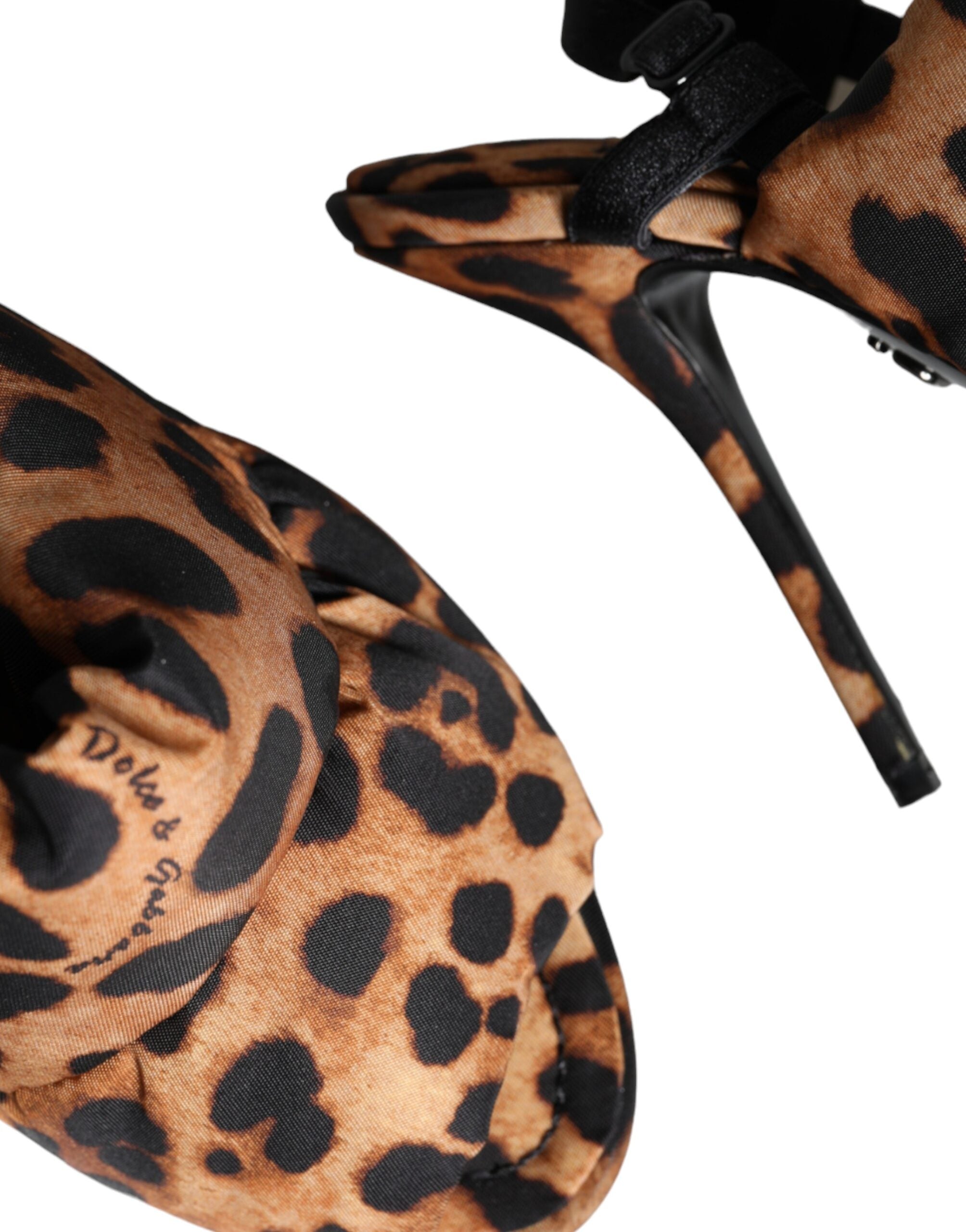 Dolce &amp; Gabbana Dolce &amp; Gabbana Brown Leopard Keira Slingback Sandals Shoes/EU36.5/US6.5/Brown