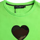 Dolce & Gabbana Dolce & Gabbana Green Patchwork Heart Crew Neck Pullover Sweater/IT44 | XS/Green