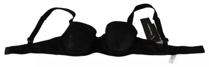 Dolce &amp; Gabbana Dolce &amp; Gabbana Black Silk Lace Balconcino Bra Underwear/IT1 | XS/Black