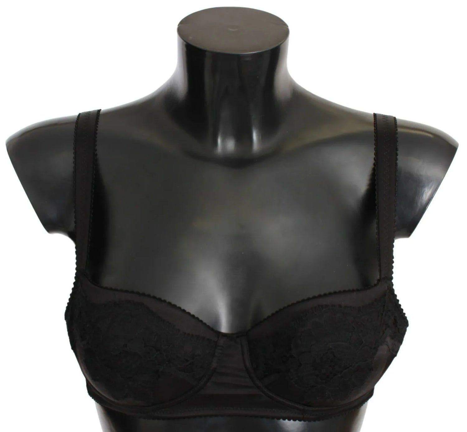 Dolce &amp; Gabbana Dolce &amp; Gabbana Black Silk Lace Balconcino Bra Underwear/IT1 | XS/Black