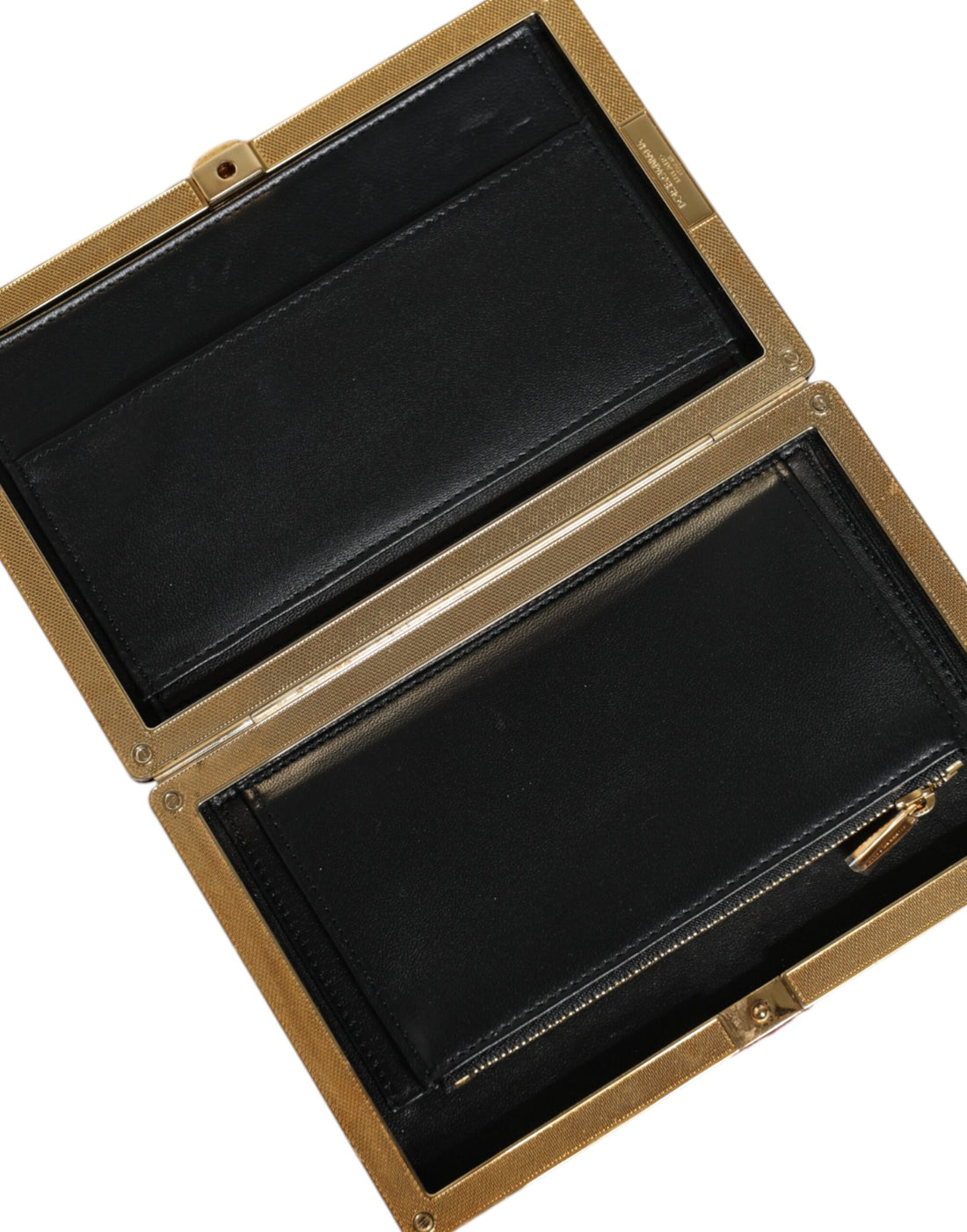 Dolce &amp; Gabbana Dolce &amp; Gabbana Red Velvet Gold Frame Clutch Evening Party Purse Bag/Red