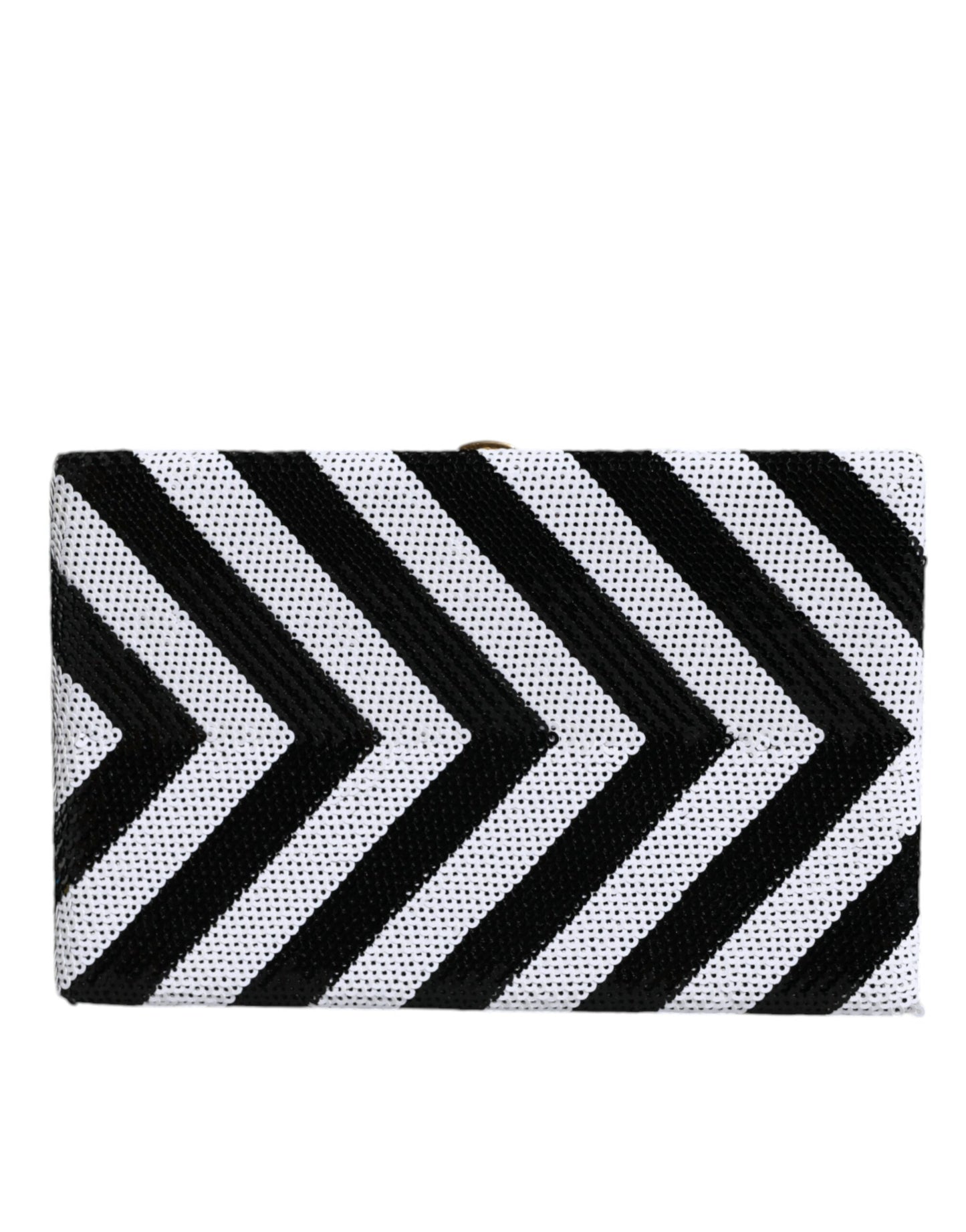 Dolce & Gabbana Dolce & Gabbana Black White Gold Frame Clutch Evening Party Purse Bag/Black/White