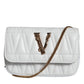 Versace Versace White Quilted Nappa Leather Crossbody Shoulder Bag/White