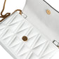 Versace Versace White Quilted Nappa Leather Crossbody Shoulder Bag/White