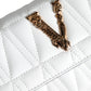 Versace Versace White Quilted Nappa Leather Crossbody Shoulder Bag/White