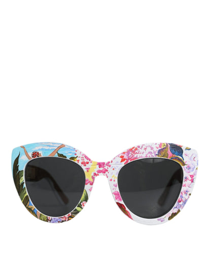 Dolce &amp; Gabbana Dolce &amp; Gabbana Multicolor Wood Crystal Brass Frame Floral Hand Paint Sunglasses/Multicolor