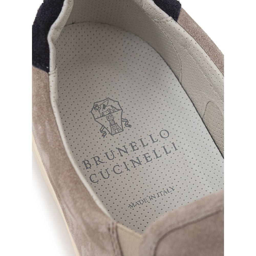 Brunello Cucinelli Gray Leather Sneaker/EU42/US9/Gray