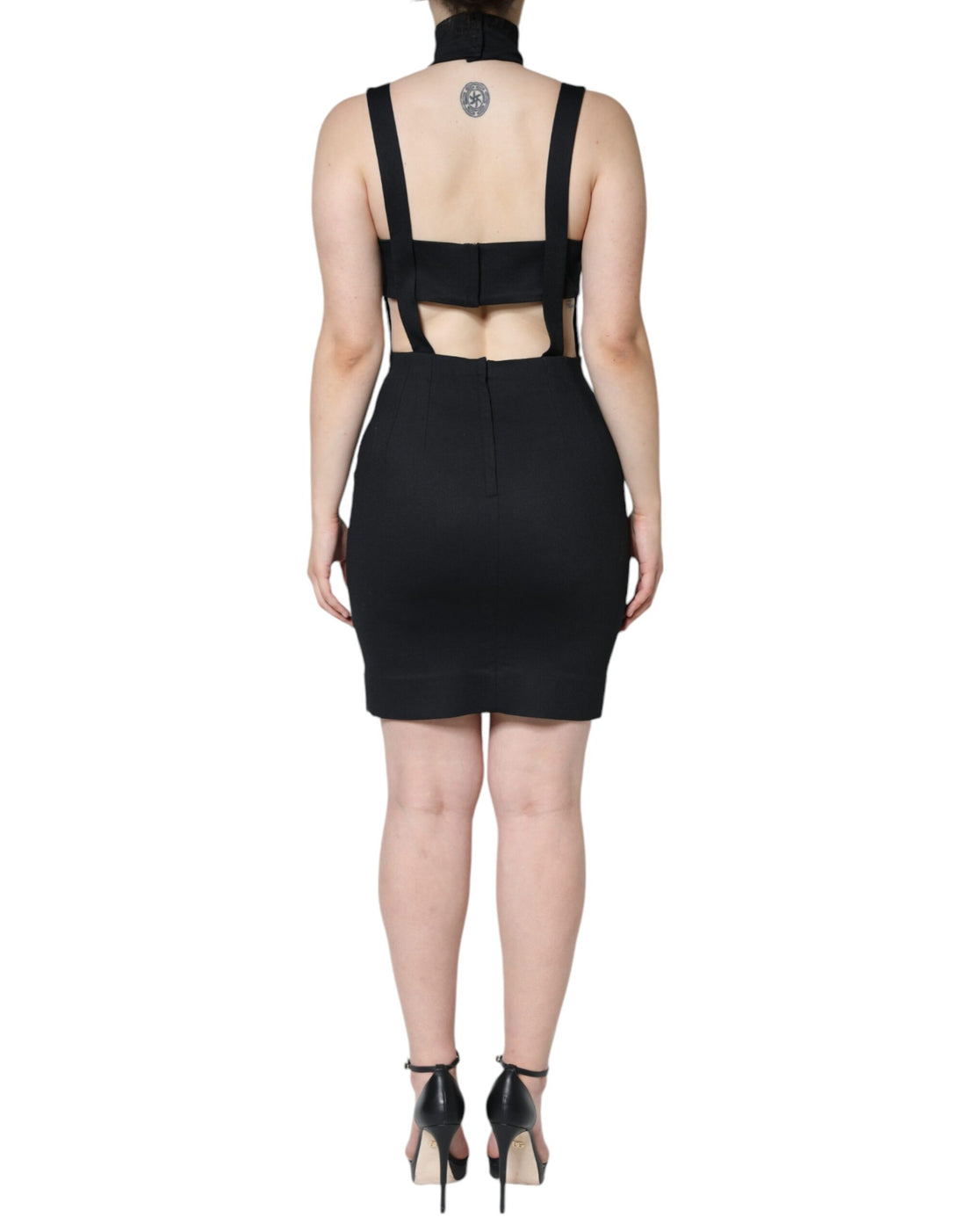 Dolce &amp; Gabbana Black Cut Out Sleeveless Bodycon Mini Dress/IT40|S/Black