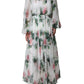 Dolce & Gabbana Dolce & Gabbana White Silk Floral Print Long Maxi Dress/IT42|M/White