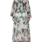 Dolce & Gabbana Dolce & Gabbana White Silk Floral Print Long Maxi Dress/IT42|M/White