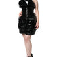 Dolce & Gabbana Black Polyester Ruched Coated Mini Dress/IT42|M/Black