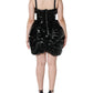 Dolce & Gabbana Black Polyester Ruched Coated Mini Dress/IT42|M/Black