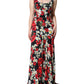 Dolce & Gabbana Black Floral Silk Sleeveless Long Gown Dress/IT42|M/Black