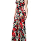 Dolce & Gabbana Black Floral Silk Sleeveless Long Gown Dress/IT42|M/Black