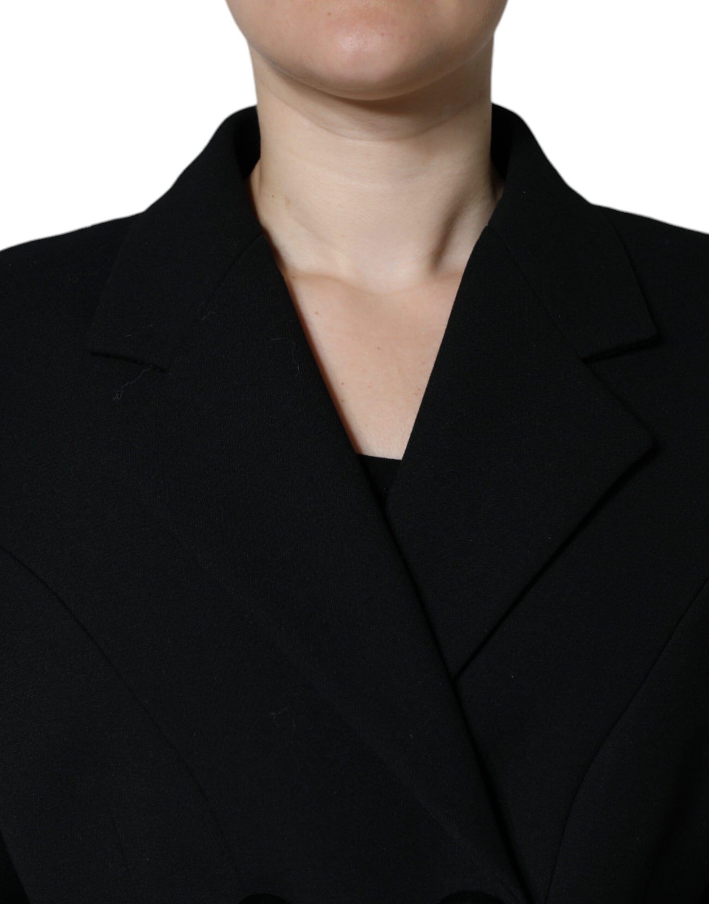 Dolce & Gabbana Black Double Breasted Trench Coat Jacket/IT48|XXL/Black