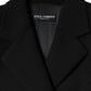 Dolce & Gabbana Black Double Breasted Trench Coat Jacket/IT48|XXL/Black