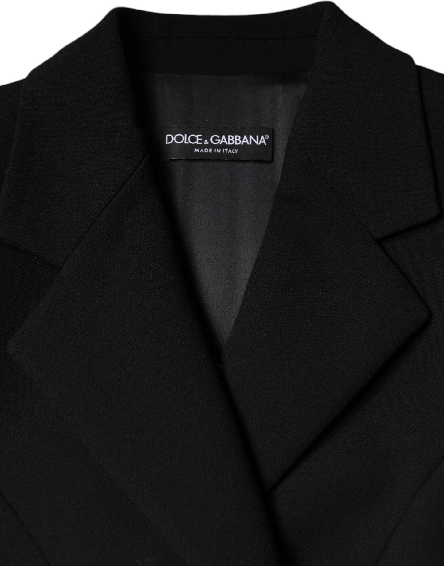 Dolce & Gabbana Black Double Breasted Trench Coat Jacket/IT48|XXL/Black