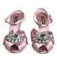 Dolce & Gabbana Pink Keira Crystal Heels Sandals Shoes/EU36/US6/Pink