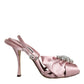 Dolce & Gabbana Pink Keira Crystal Heels Sandals Shoes/EU36/US6/Pink