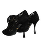 Dolce & Gabbana Black Taormina Lace Up Stretch Heels Shoes/EU39/US9/Black