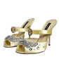 Dolce & Gabbana Yellow Mary Janes Satin Crystal Sandals Shoes/EU35/US5/Yellow