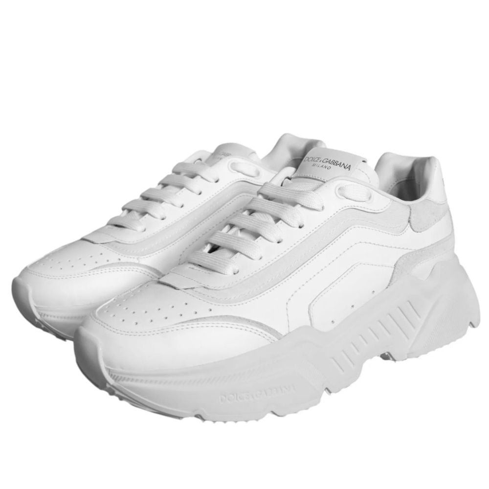 Dolce &amp; Gabbana Dolce &amp; Gabbana White Leather Di Calfskin Sneaker/EU39/US9/White