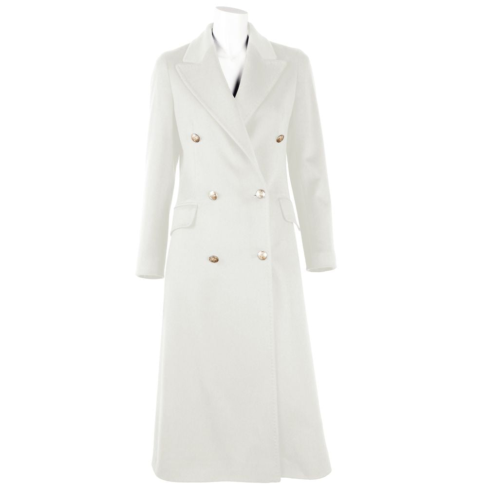 Made in Italy Made in Italy White Wool Vergine Jackets &amp; Coat/IT40|S/White