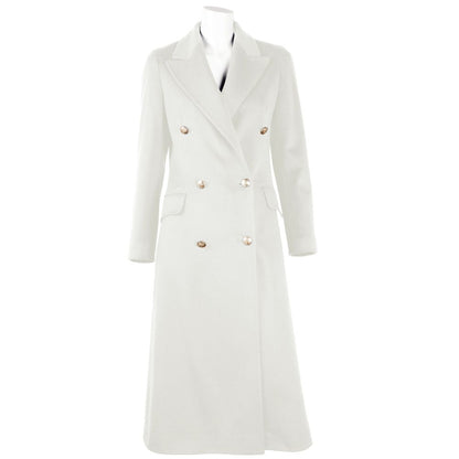 Made in Italy Made in Italy White Wool Vergine Jackets &amp; Coat/IT40|S/White