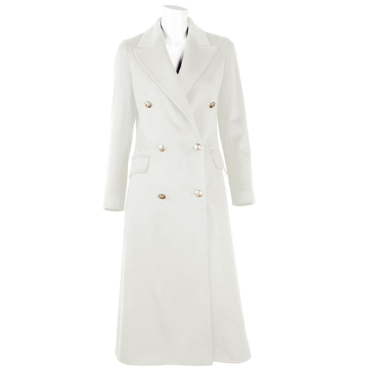 Made in Italy Made in Italy White Wool Vergine Jackets & Coat/IT40|S/White