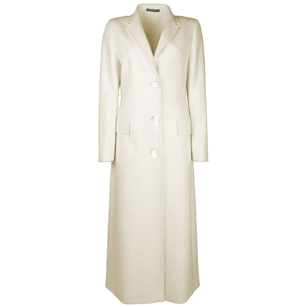 Made in Italy White Wool Vergine Jackets &amp; Coat/IT44|L/White