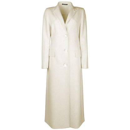 Made in Italy White Wool Vergine Jackets &amp; Coat/IT44|L/White
